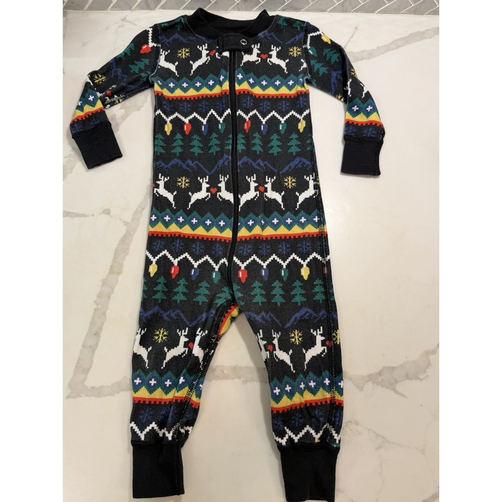 Hanna Andersson Fair Isle Organic Cotton One Piece Pajamas 12-18 Months Unisex